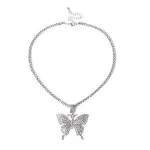 Butterfly Pendant Necklace, Butterfly Tennis Chain